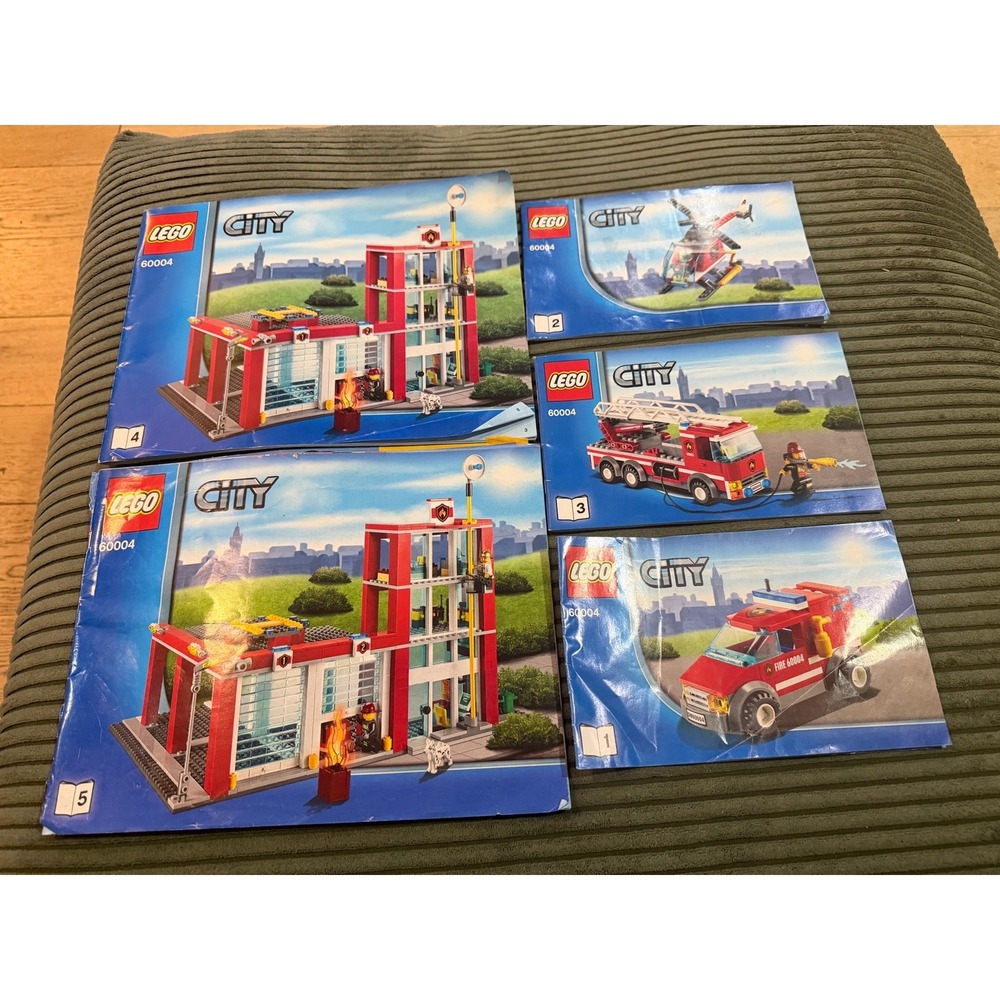 LEGO City Fire Station 60004 Building Instruction Manuals Set‎ 1 2 3 4 5
